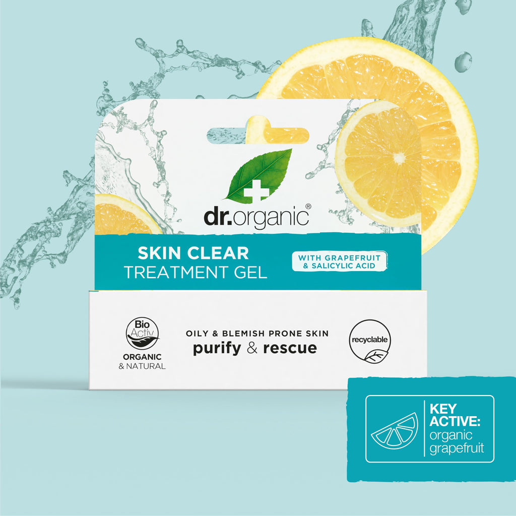 Dr Organic Skin Clear 5-in-1 Treatment Gel - Salicylic Acid, Oily Skin, Vegan, 10ml