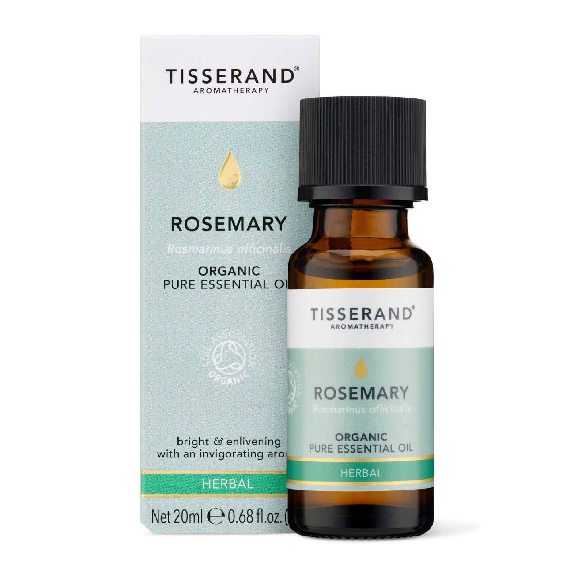 Tisserand Organic Rosemary Essential Oil 20ml - 100% Pure for Aromatherapy, Hair & Focus