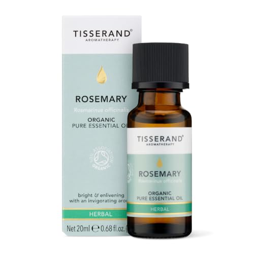Tisserand Organic Rosemary Essential Oil 20ml - 100% Pure for Aromatherapy, Hair & Focus