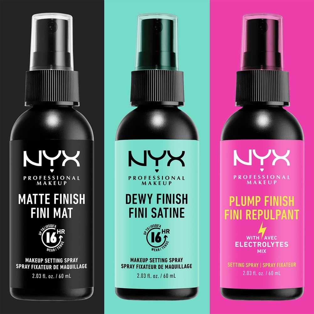 NYX Professional Makeup Setting Spray for Face, Matte Setting Spray, Up to 16 Hour Makeup Wear, Long Lasting Shine Free Finish, Lightweight, Regular 60ml