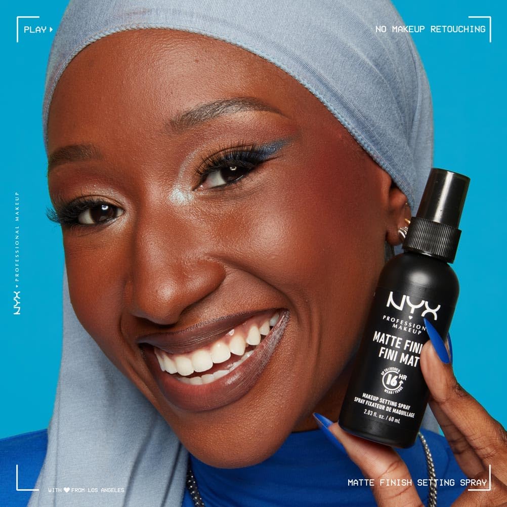 NYX Professional Makeup Setting Spray for Face, Matte Setting Spray, Up to 16 Hour Makeup Wear, Long Lasting Shine Free Finish, Lightweight, Regular 60ml