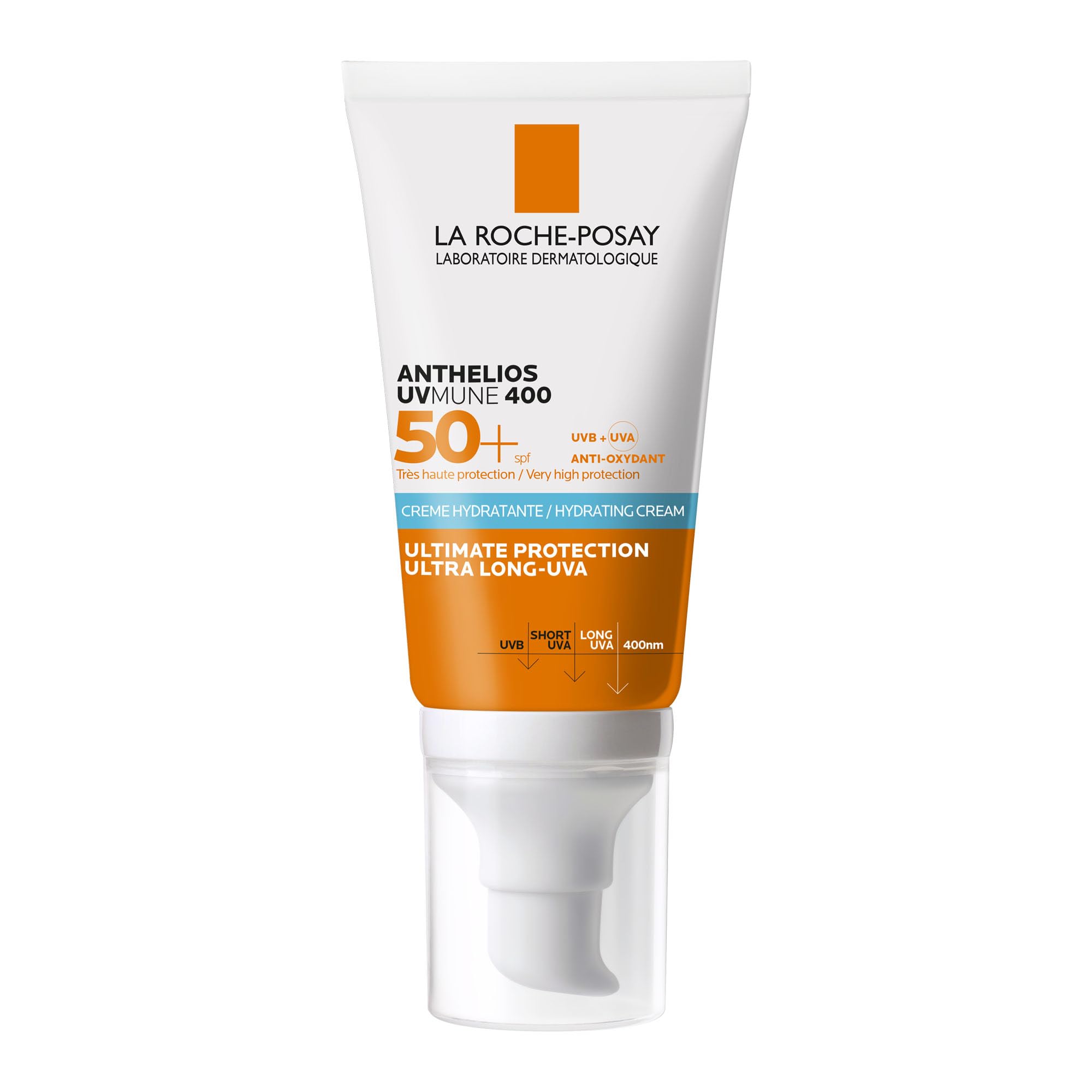 La Roche-Posay Anthelios UVMune 400 Hydrating Cream SPF50+ Face Sunscreen 50ml - Damaged Box