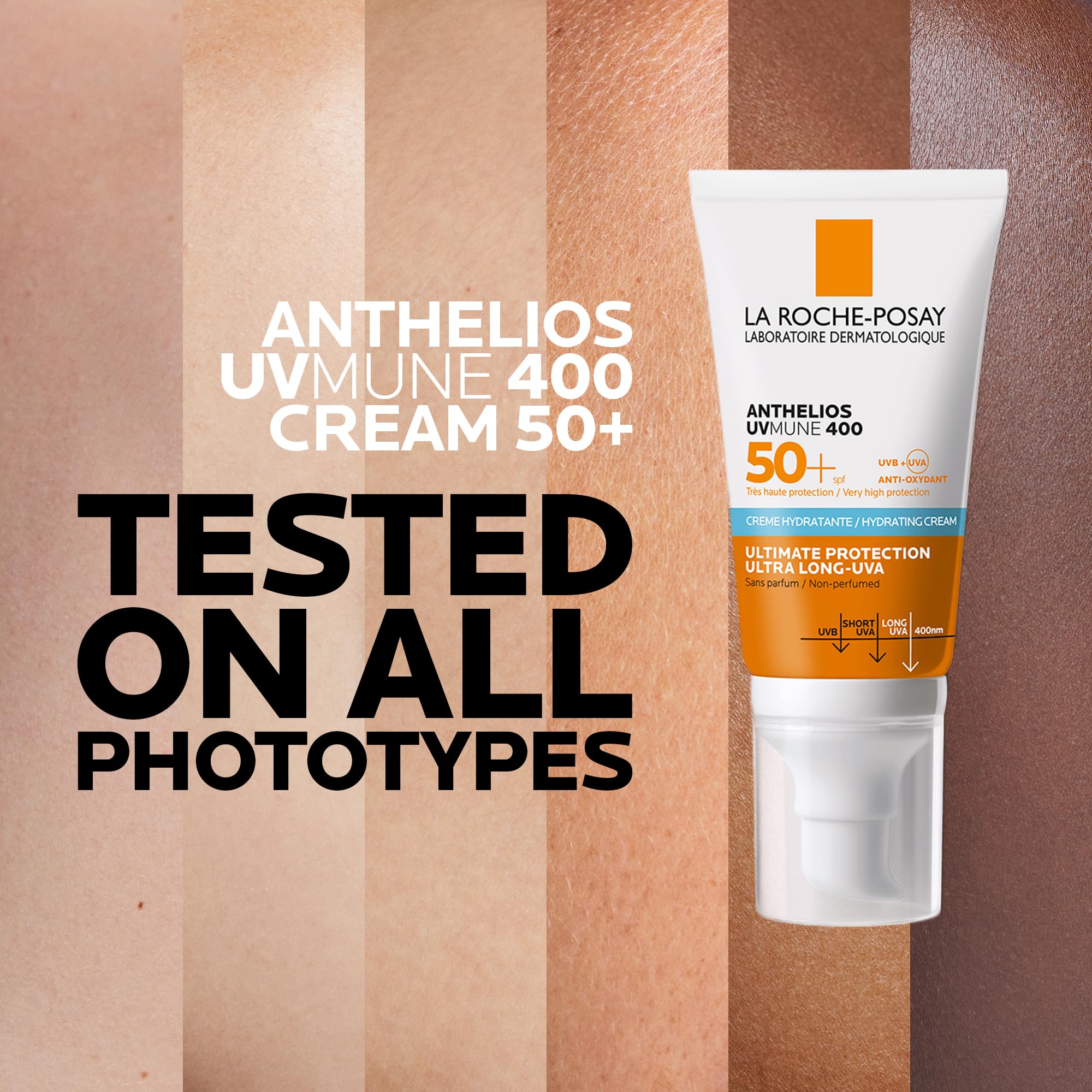 La Roche-Posay Anthelios UVMune 400 Hydrating Cream SPF50+ Face Sunscreen 50ml - Damaged Box