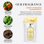Baylis & Harding Sweet Mandarin & Grapefruit Hand Wash 1 Litre Refill Pouch (Pack of 3) - Vegan Friendly - Damaged Box