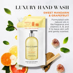 Baylis & Harding Sweet Mandarin & Grapefruit Hand Wash 1 Litre Refill Pouch (Pack of 3) - Vegan Friendly - Damaged Box