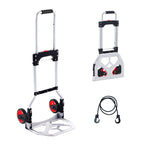 VEVOR Folding Hand Truck — 176 lbs Load Capacity, Portable Aluminium Cart Dolly with Telescoping Handle, Rubber Wheels - Like New