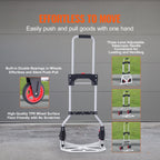 VEVOR Folding Hand Truck — 176 lbs Load Capacity, Portable Aluminium Cart Dolly with Telescoping Handle, Rubber Wheels - Like New