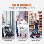 VEVOR Folding Hand Truck — 176 lbs Load Capacity, Portable Aluminium Cart Dolly with Telescoping Handle, Rubber Wheels - Like New