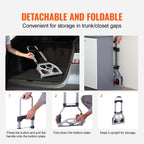 VEVOR Folding Hand Truck — 176 lbs Load Capacity, Portable Aluminium Cart Dolly with Telescoping Handle, Rubber Wheels - Like New