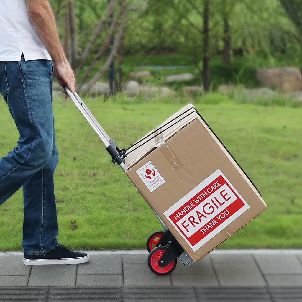 VEVOR Folding Hand Truck — 176 lbs Load Capacity, Portable Aluminium Cart Dolly with Telescoping Handle, Rubber Wheels - Like New