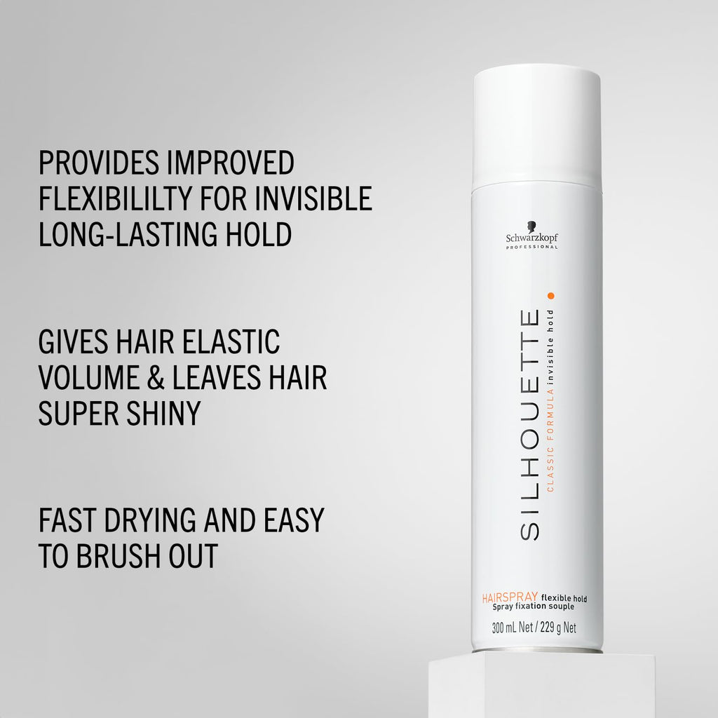 Schwarzkopf Professional Silhouette Flexible Hold Hairspray For Hair Styling Invisible Long Lasting Hold Elastic Volume Quick Drying Super Shine Hairspray For Women Men 500 ml - Damaged Box