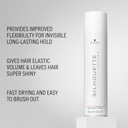 Schwarzkopf Professional Silhouette Flexible Hold Hairspray For Hair Styling Invisible Long Lasting Hold Elastic Volume Quick Drying Super Shine Hairspray For Women Men 500 ml - Damaged Box