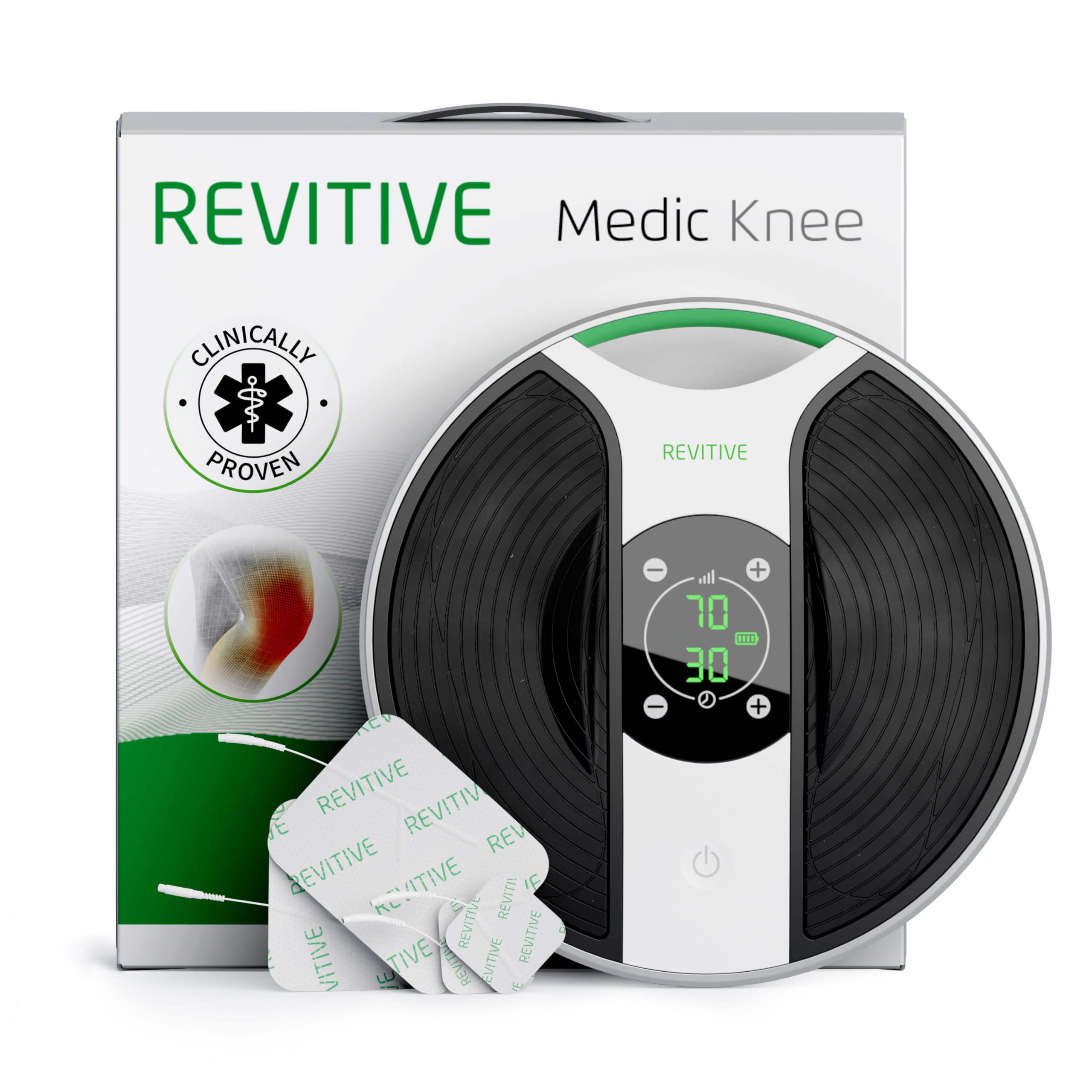 Revitive Medic Knee Circulation Booster - Drug-Free Knee Pain Relief, Supports Stability, Strength & Movement - Damaged Box