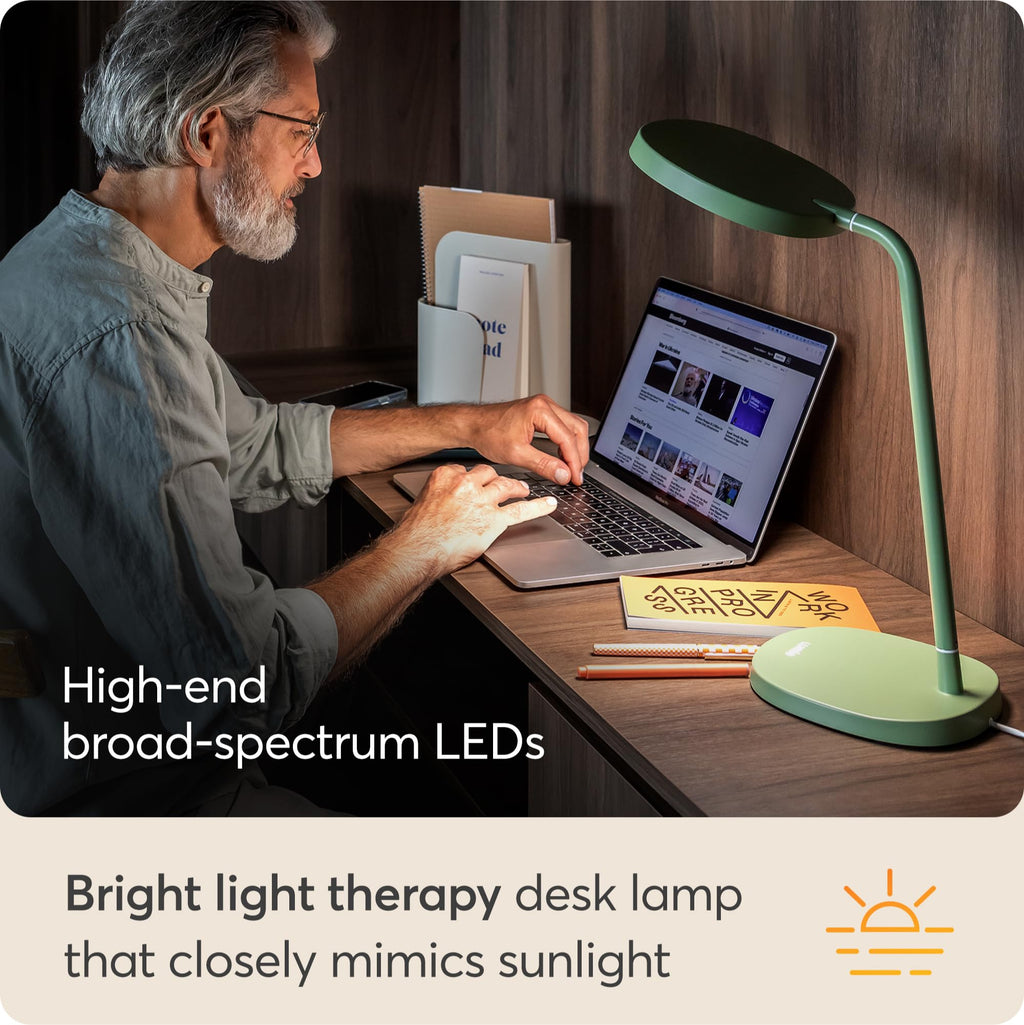 Lumie Task LED Desk Lamp - Bright Light Therapy for SAD - Sage Green - Very Good