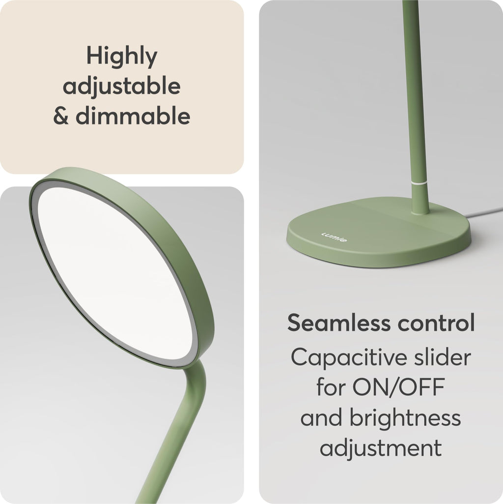 Lumie Task LED Desk Lamp - Bright Light Therapy for SAD - Sage Green - Very Good