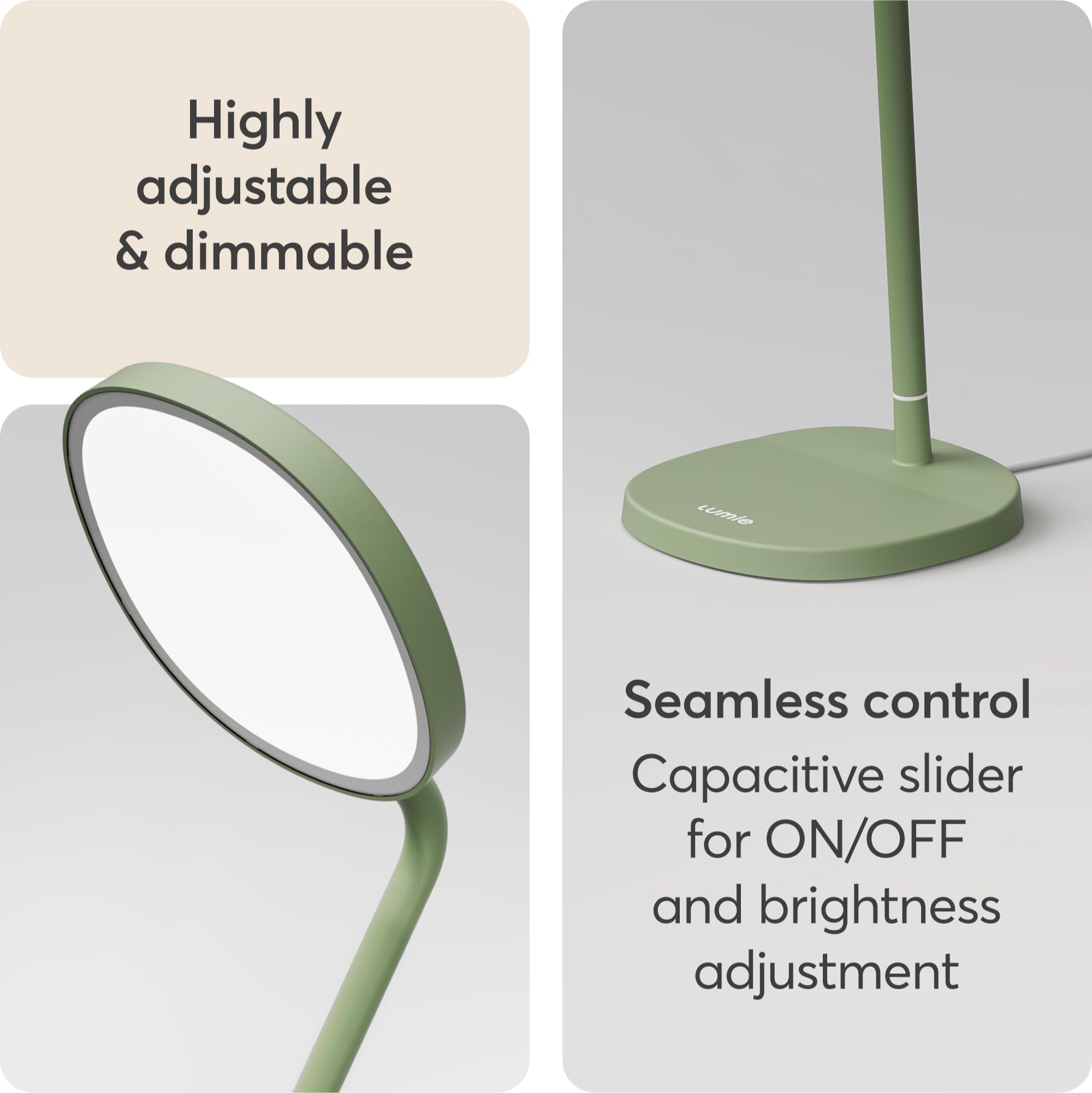 Lumie Task LED Desk Lamp - Bright Light Therapy for SAD - Sage Green - Very Good