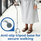 Days Adjustable Tripod Walking Stick - Lightweight Chrome Mobility Aid for Elderly & Disabled - Small Base - Very Good