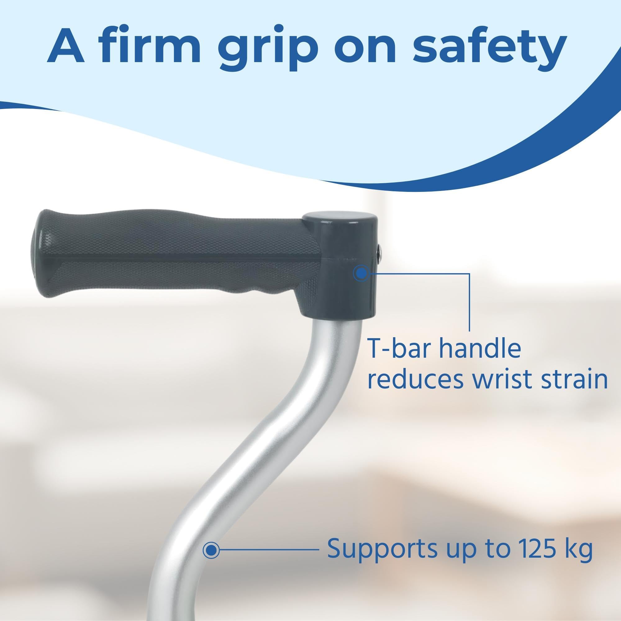 Days Adjustable Tripod Walking Stick - Lightweight Chrome Mobility Aid for Elderly & Disabled - Small Base - Very Good
