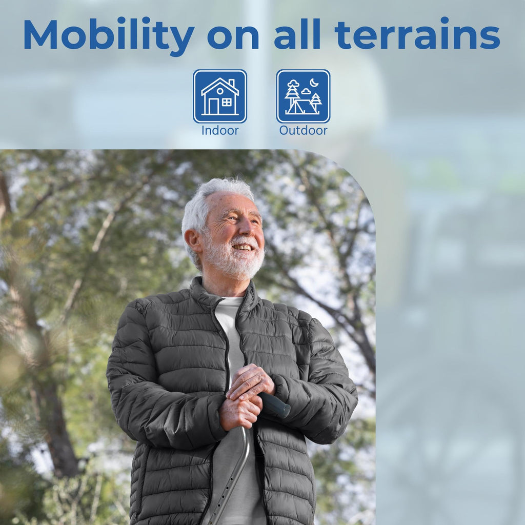 Days Adjustable Tripod Walking Stick - Lightweight Chrome Mobility Aid for Elderly & Disabled - Small Base - Very Good