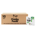 The Cheeky Panda Bamboo Kitchen Roll - 10 Rolls, 1000 Sheets, Strong Absorbent Plastic-Free Paper Towels - Damaged Box