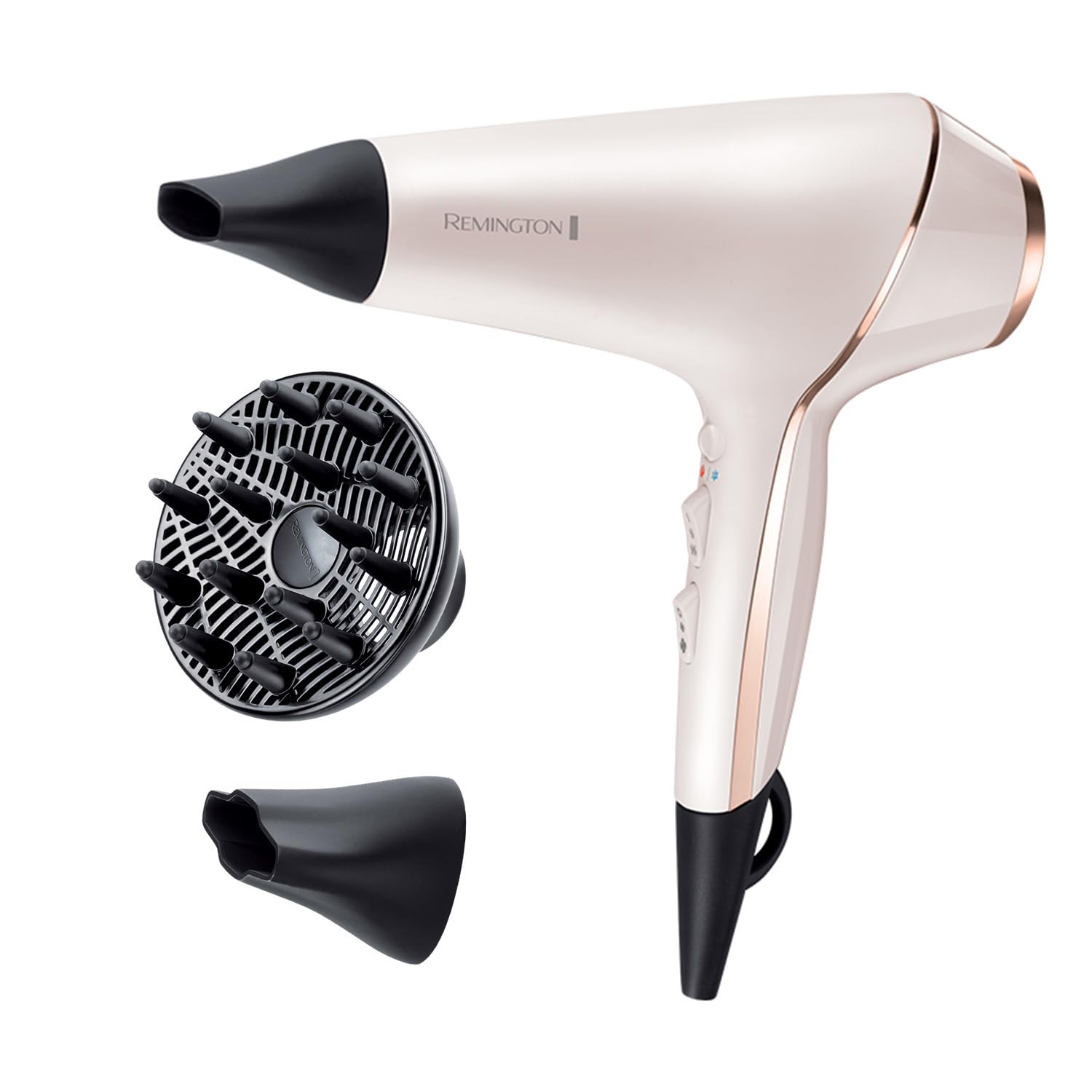 Remington PROluxe AC9140 Hair Dryer - OPTIheat, Ionic, Diffuser, 2 Concentrators, 2400W - Damaged Box