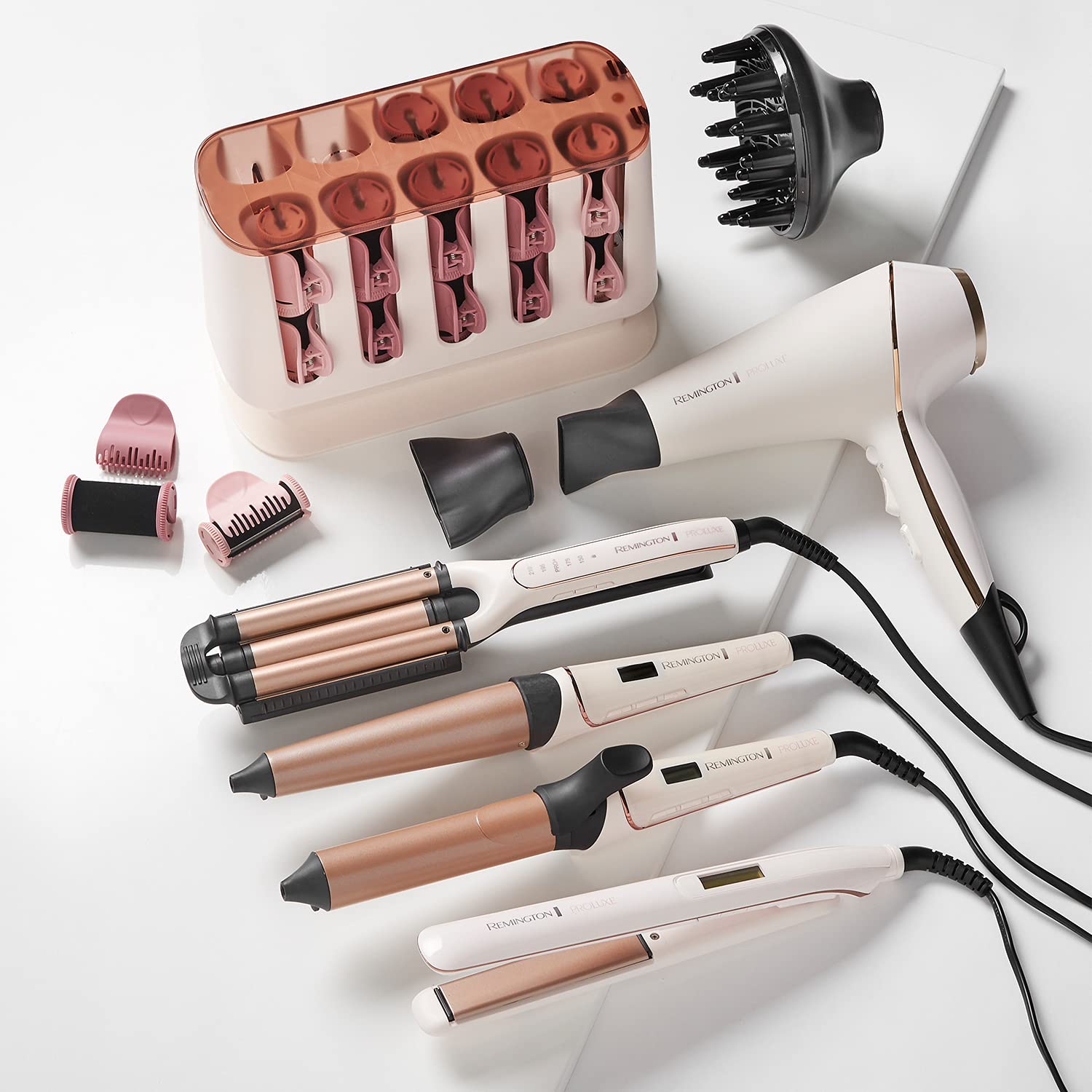 Remington PROluxe AC9140 Hair Dryer - OPTIheat, Ionic, Diffuser, 2 Concentrators, 2400W - Damaged Box