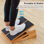 Professional Wooden Slant Board - Adjustable Incline Calf Stretcher - Portable Side-Handle Design