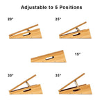 Professional Wooden Slant Board - Adjustable Incline Calf Stretcher - Portable Side-Handle Design