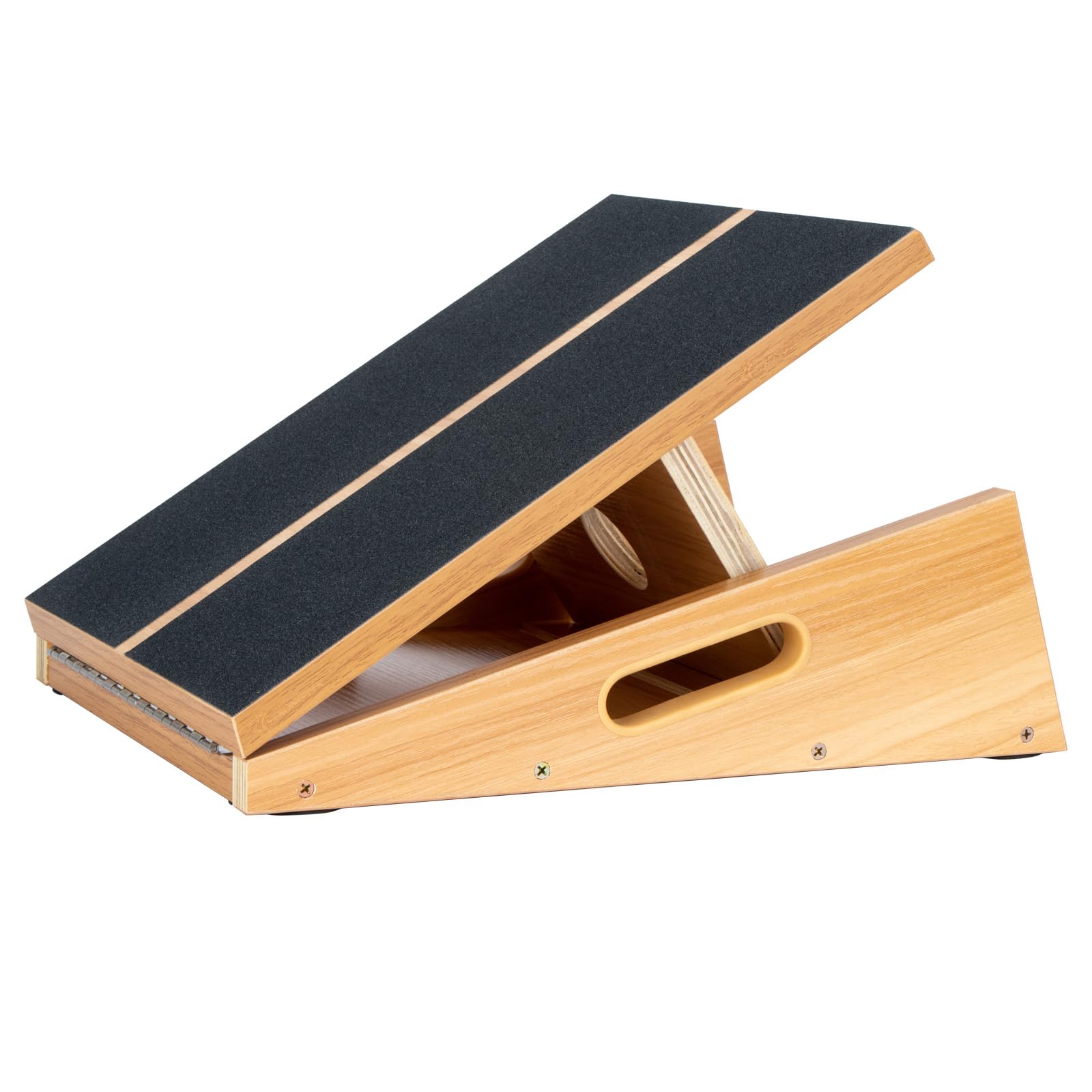 Professional Wooden Slant Board - Adjustable Incline Calf Stretcher - Portable Side-Handle Design