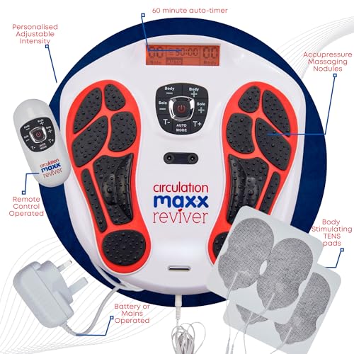 VYTALIVING Circulation Reviver - Circulation Blood Booster for feet and Legs - Medically Approved Foot Massagers for Circulation - EMS Foot Massager with TENS Pads & Remote - Damaged Box