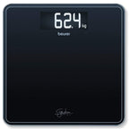 Beurer GS400 Signature Line Glass Bathroom Scale - Black, 200kg Capacity, XL Digital Display, Safety Glass