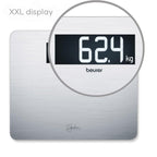 Beurer GS405 Signature Line Glass Bathroom Scale - XXL Digital Display, 200kg Capacity, Stainless Steel - Very Good