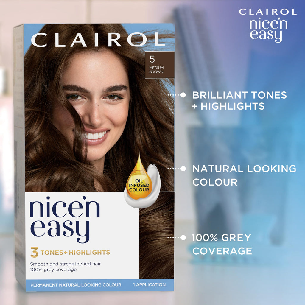 Clairol Nice'n Easy Cr`eme, Natural Looking Oil Infused Permanent Hair Dye, 6R Light Auburn, Packaging May Vary - Damaged Box