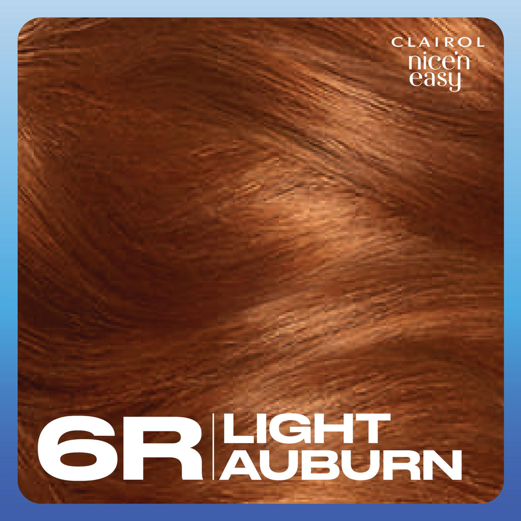 Clairol Nice'n Easy Cr`eme, Natural Looking Oil Infused Permanent Hair Dye, 6R Light Auburn, Packaging May Vary - Damaged Box