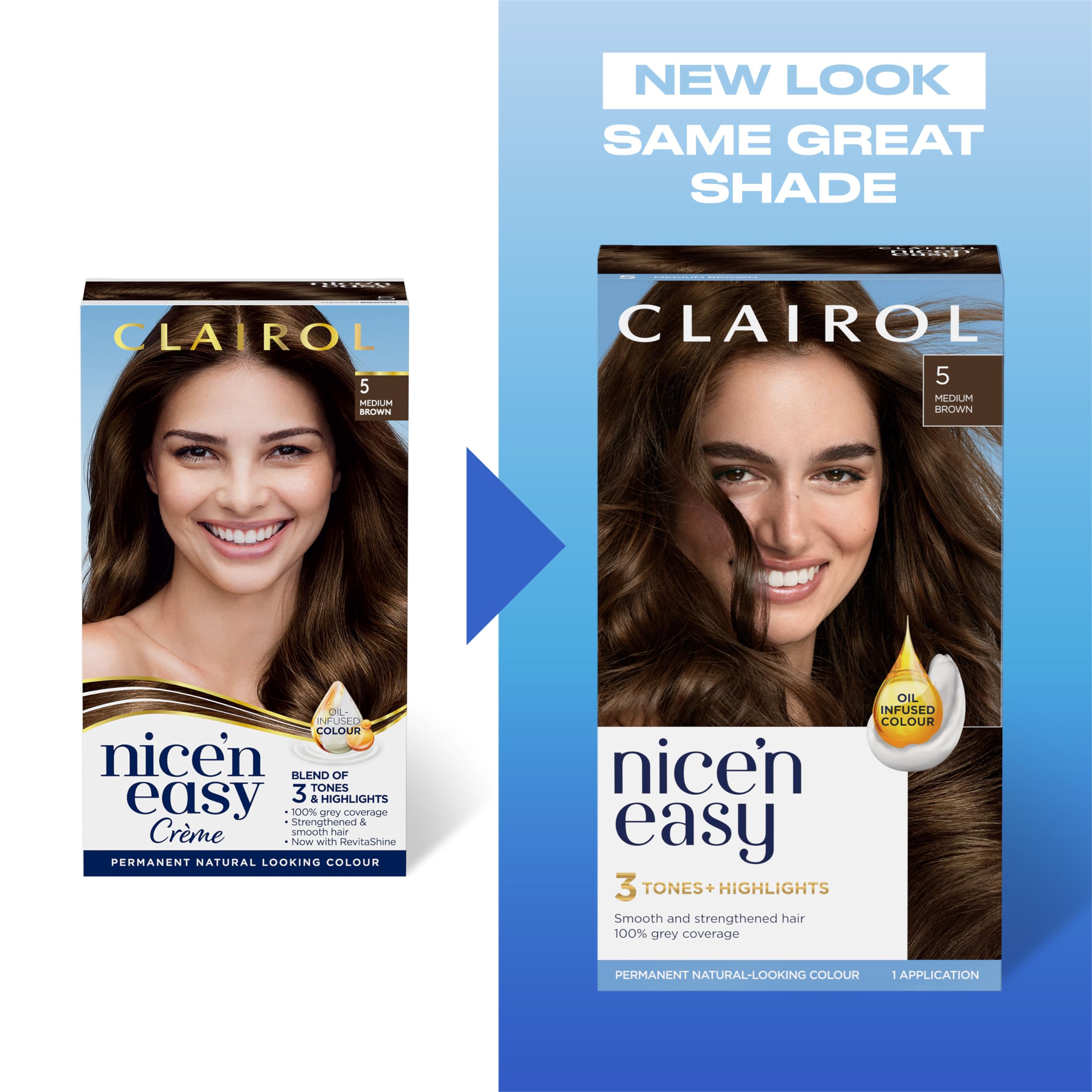 Clairol Nice'n Easy Cr`eme, Natural Looking Oil Infused Permanent Hair Dye, 6R Light Auburn, Packaging May Vary - Damaged Box