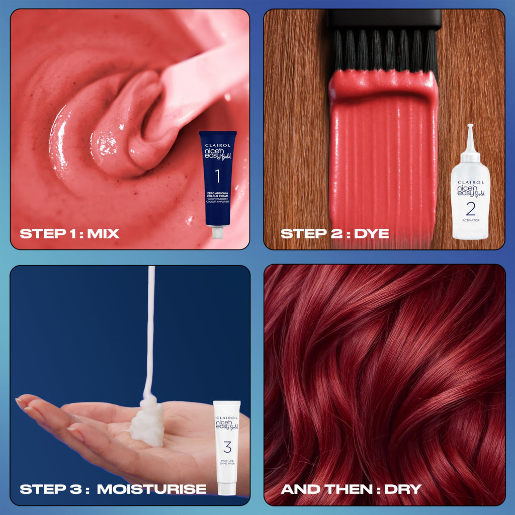 Clairol Nice 'n Easy Permanent Hair Dye 5.46 Cherry Red Bold Zero Ammonia Colourant - Damaged Box