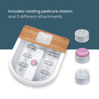 Beurer FB65UK Wellness Foot Spa - 8-Level Heater, Touch Screen, 3 Pedicure Attachments, Bubble & Vibration Massage, Ambient Lighting - Damaged Box