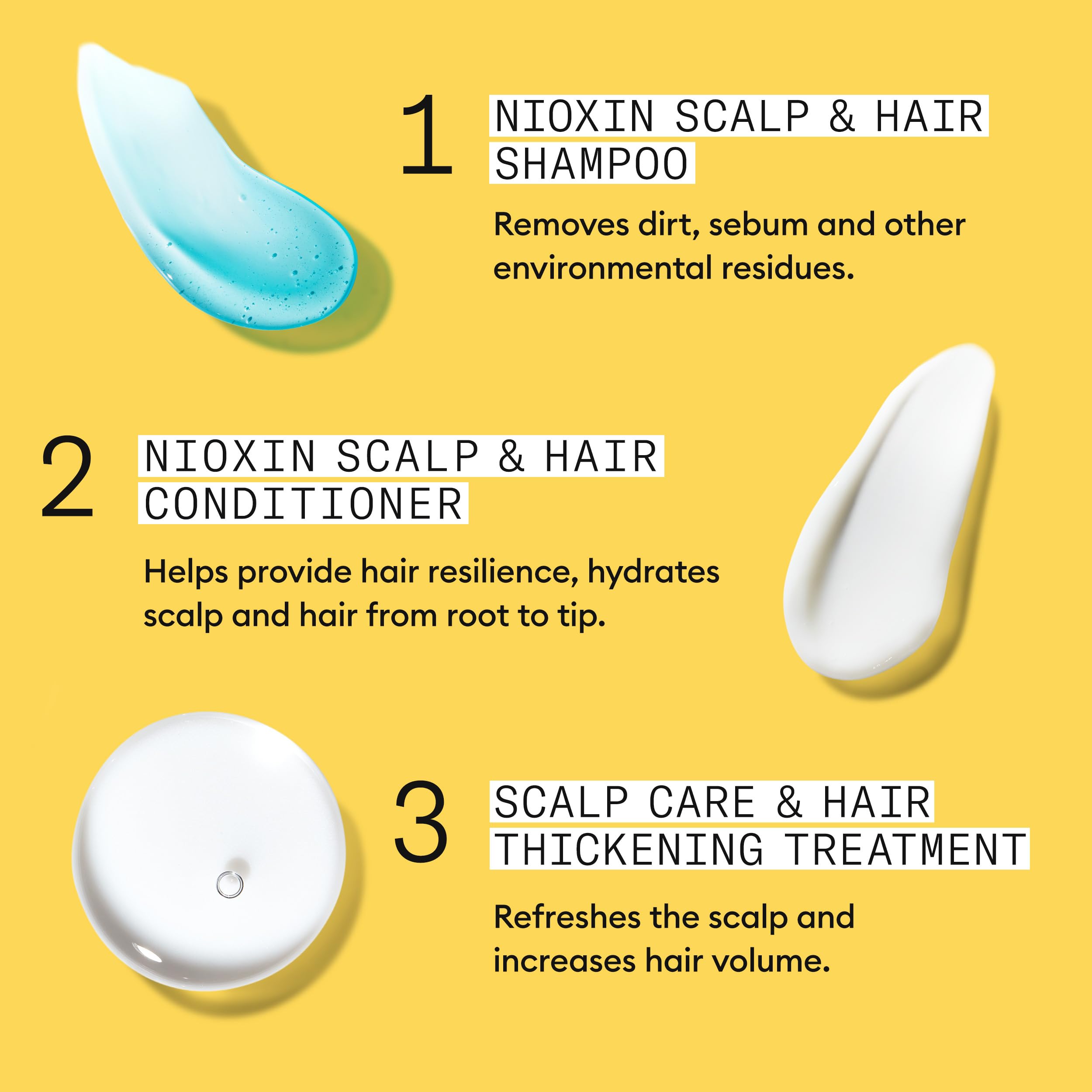 Nioxin System 1 Loyalty Kit - Hair Thickening System for Natural Hair with Light Thinning - 300ml Shampoo, Conditioner & 100ml Treatment - Damaged Box
