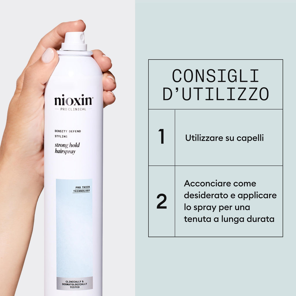 Nioxin Density Defend Styling Strong Hold Volume Hair Spray - Long-Lasting Hairstyles, for Medium to Coarse Hair (300ml) - Damaged Box