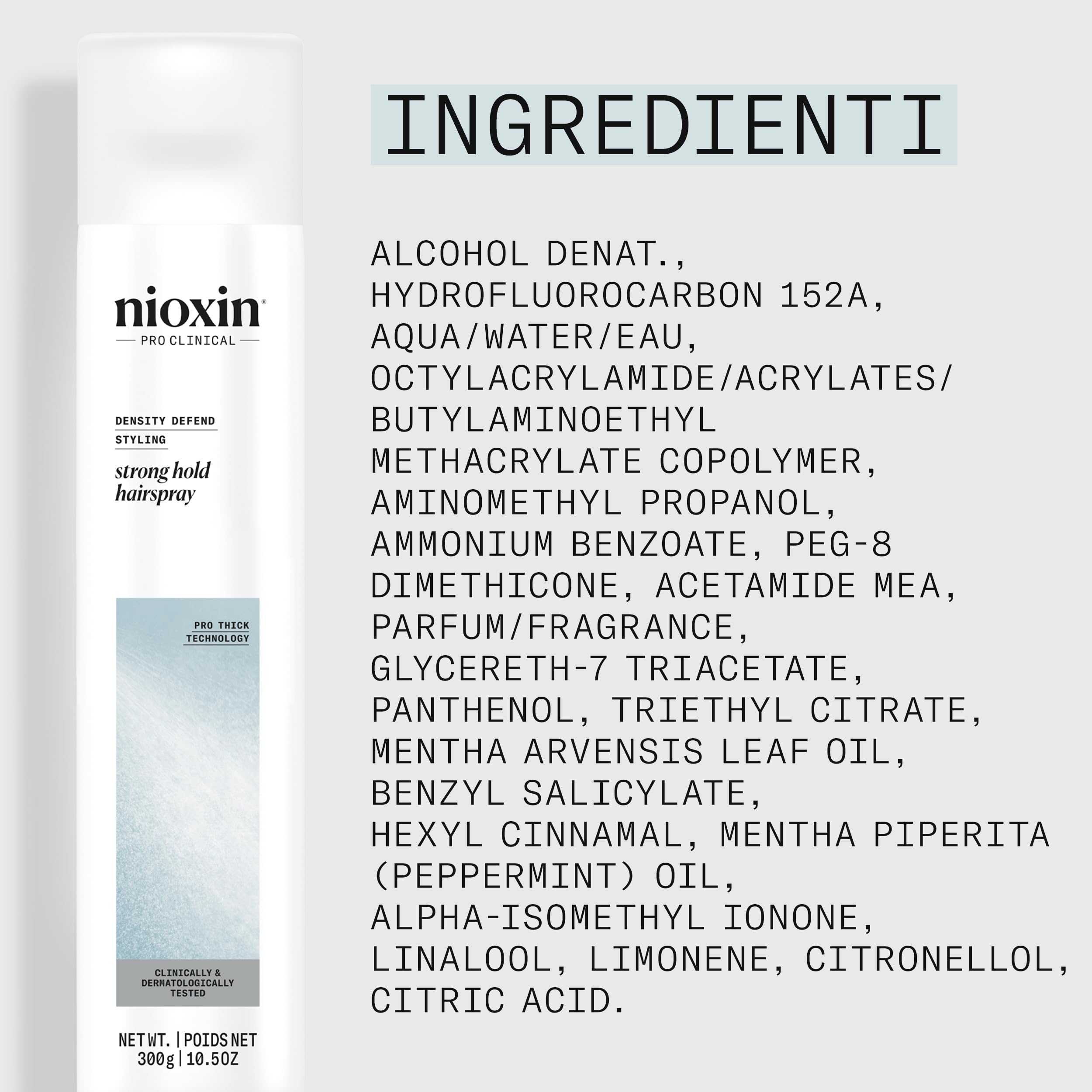 Nioxin Density Defend Styling Strong Hold Volume Hair Spray - Long-Lasting Hairstyles, for Medium to Coarse Hair (300ml) - Damaged Box