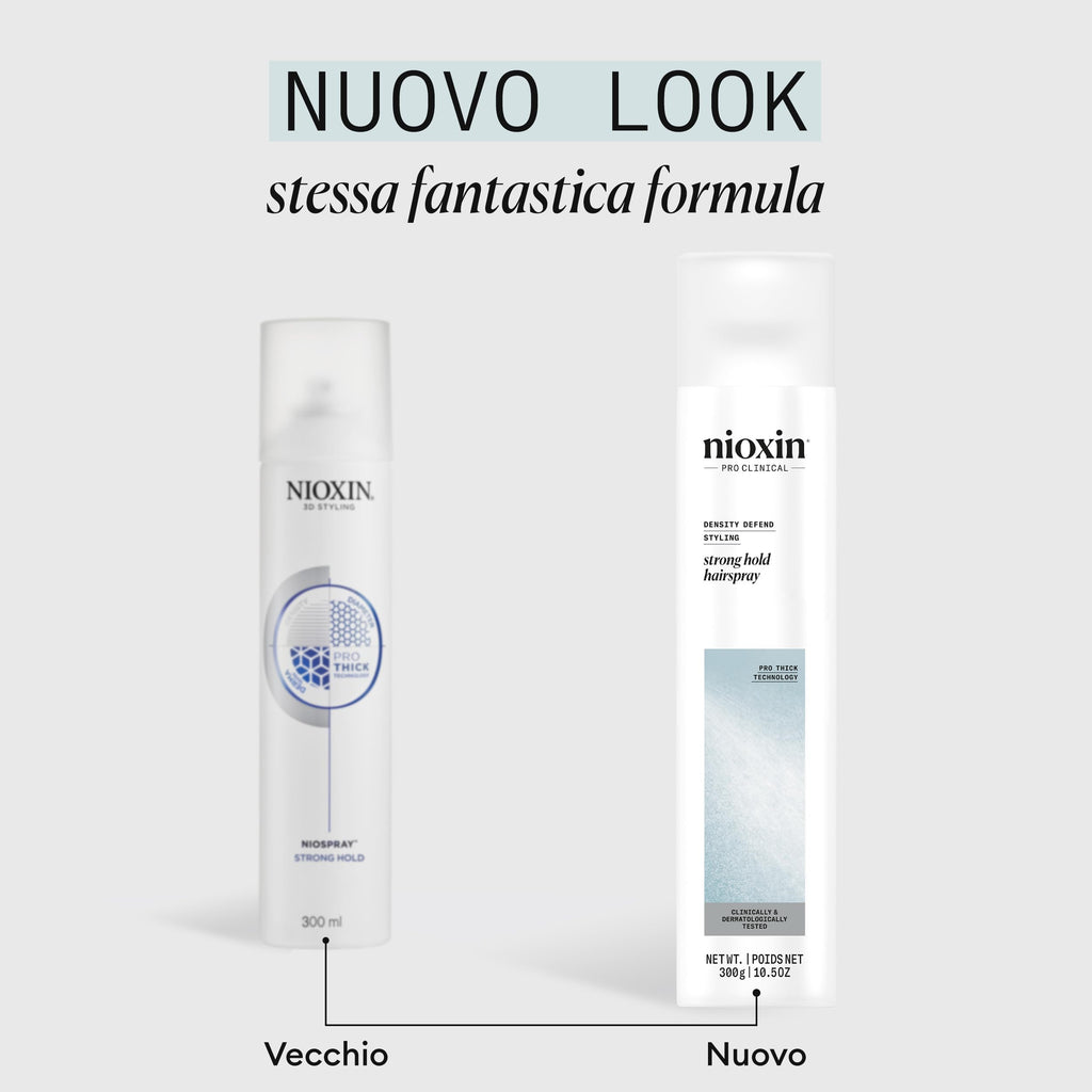 Nioxin Density Defend Styling Strong Hold Volume Hair Spray - Long-Lasting Hairstyles, for Medium to Coarse Hair (300ml) - Damaged Box