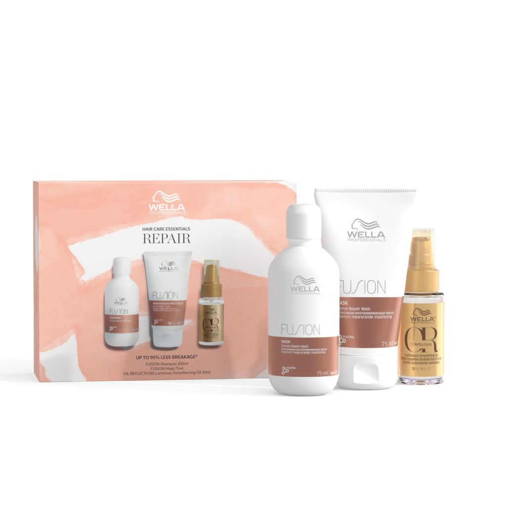 Wella Professionals Fusion Travel Set | Includes Shampoo, Conditioner and Smoothening Oil | Hair Protection against Breakage & Damage - Damaged Box