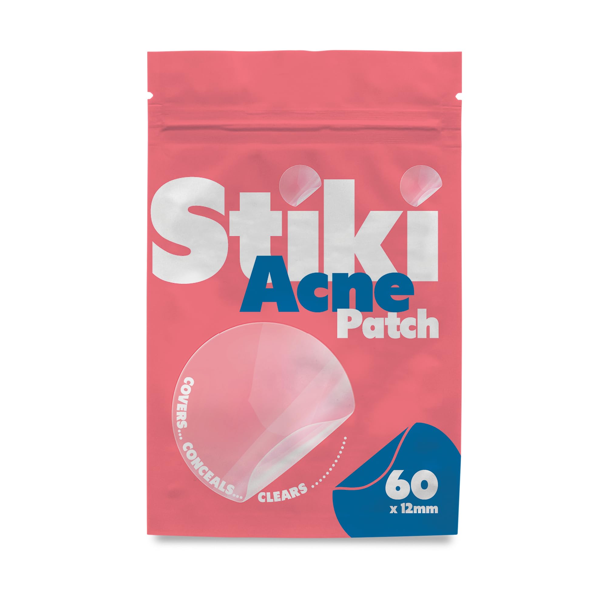 Stiki Acne Patches (36 Pack) - 12mm Hydrocolloid Pimple Patches for Spots & Blemishes, Invisible Acne Spot for Day & Night Use