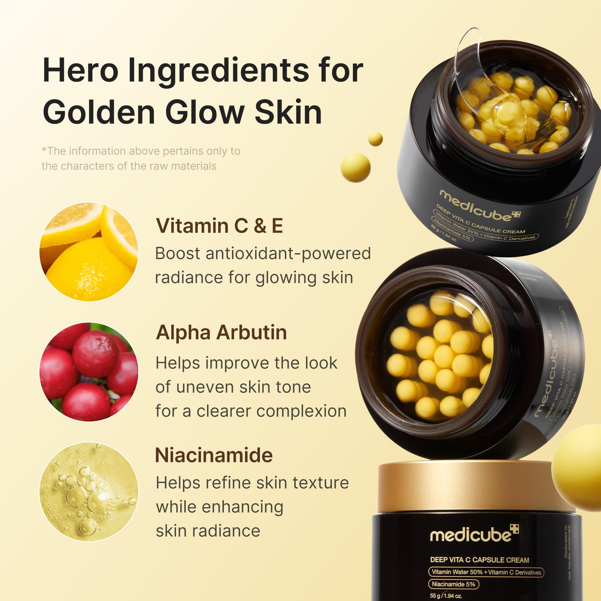 medicube Deep Vitamin C Golden Capsule Face Moisturiser - Liposome Capsules For Wrinkles, Skin Radiance - Transparent Gel for Glow Hydration - Korean Skin Care 1.94 oz