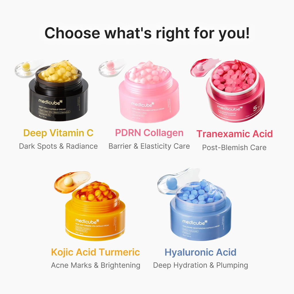 medicube Deep Vitamin C Golden Capsule Face Moisturiser - Liposome Capsules For Wrinkles, Skin Radiance - Transparent Gel for Glow Hydration - Korean Skin Care 1.94 oz