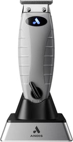 Andis ORL Professional Cord/Cordless Trimmer | Zero-Gap Carbon Steel T-Outliner Blade | 7,200 SPM | 100-Min Runtime | 4 Attachment Combs | Premium Charging Stand | Hair & Beard | Grey