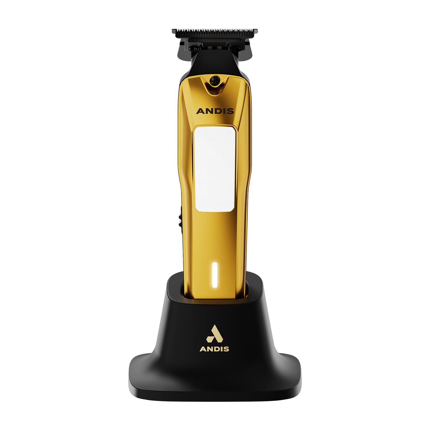 Andis ORL Professional Cord/Cordless Trimmer | Zero-Gap Carbon Steel T-Outliner Blade | 7,200 SPM | 100-Min Runtime | 4 Attachment Combs | Premium Charging Stand | Hair & Beard | Grey