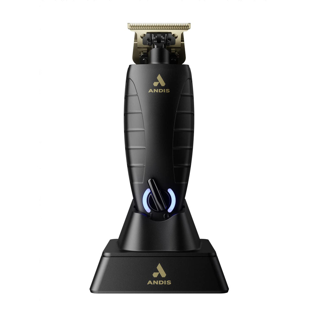 Andis ORL Professional Cord/Cordless Trimmer | Zero-Gap Carbon Steel T-Outliner Blade | 7,200 SPM | 100-Min Runtime | 4 Attachment Combs | Premium Charging Stand | Hair & Beard | Grey