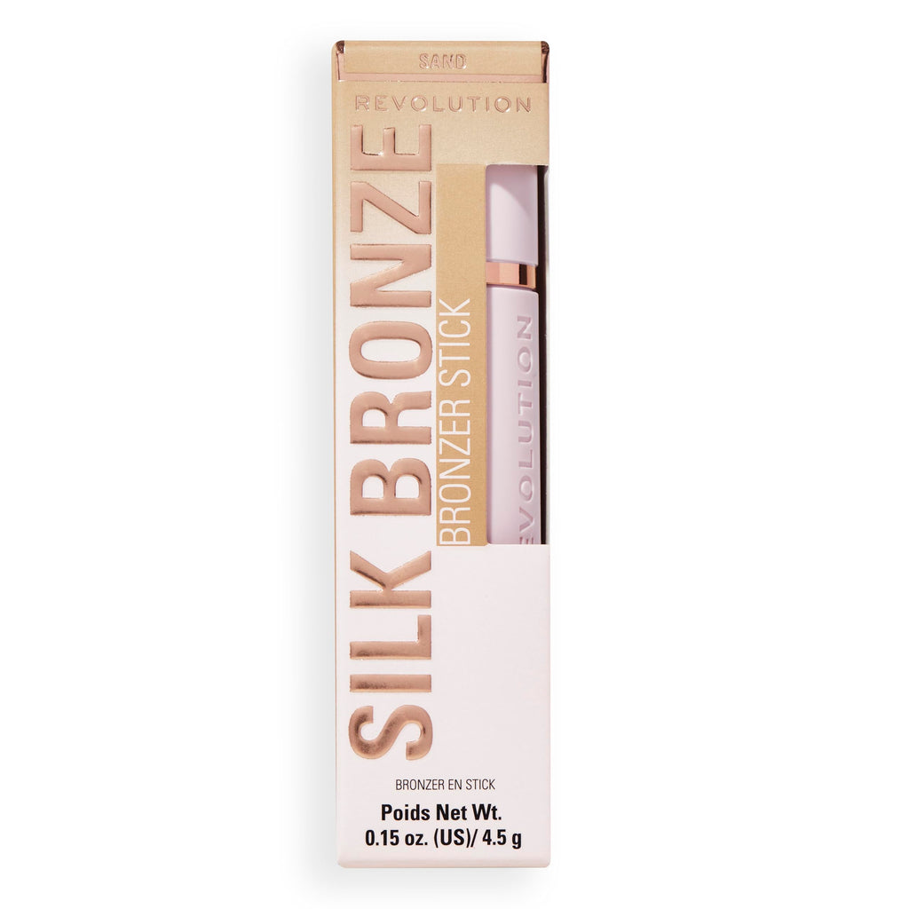 Revolution, Skin Silk Bronzer Stick, Buildable Sand Colour for Cheek, Eye, & Lip, Cream-to-Powder Formula, Vegan & Cruelty-Free, Fair Sand, 4.5g - Damaged Box
