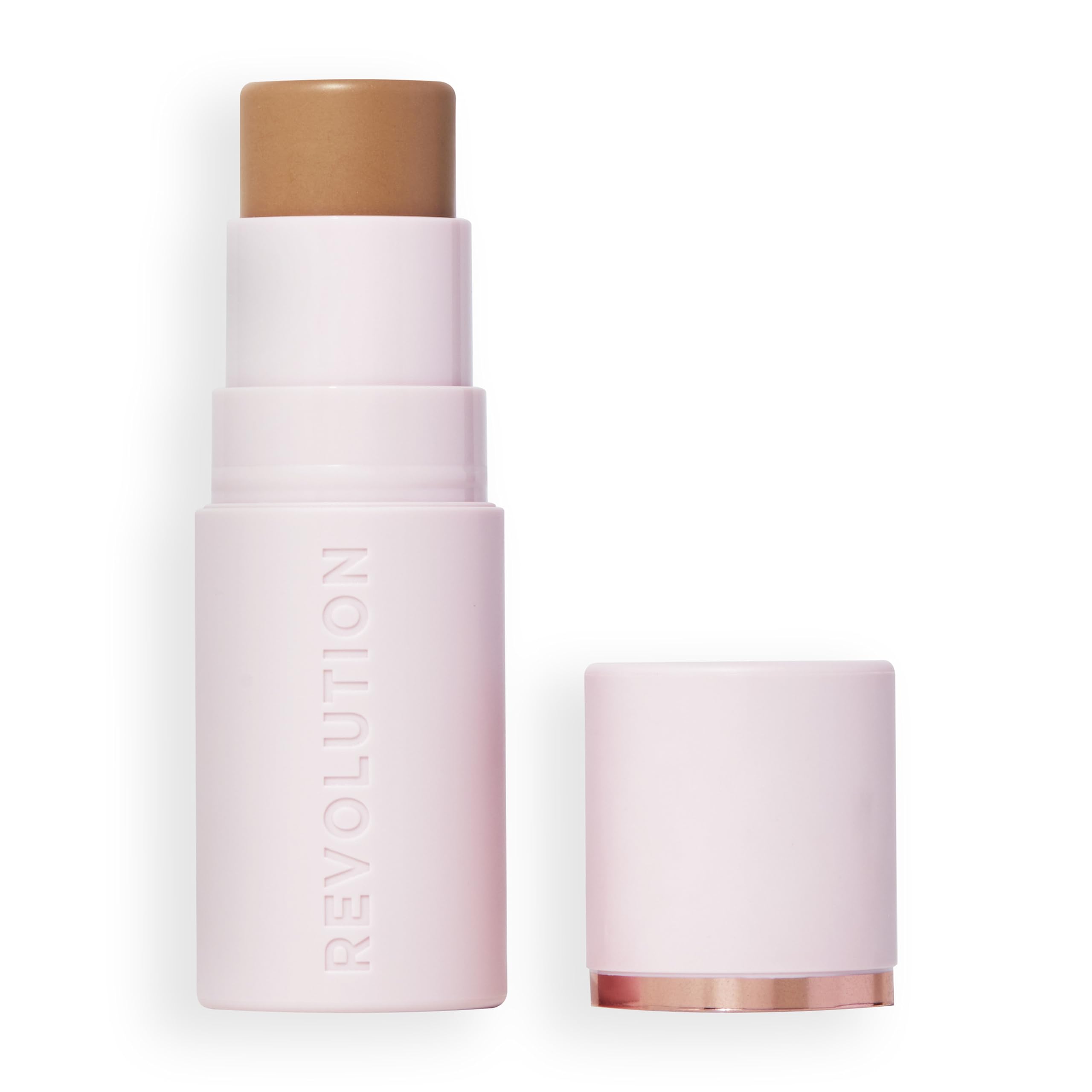 Revolution, Skin Silk Bronzer Stick, Buildable Sand Colour for Cheek, Eye, & Lip, Cream-to-Powder Formula, Vegan & Cruelty-Free, Fair Sand, 4.5g - Damaged Box